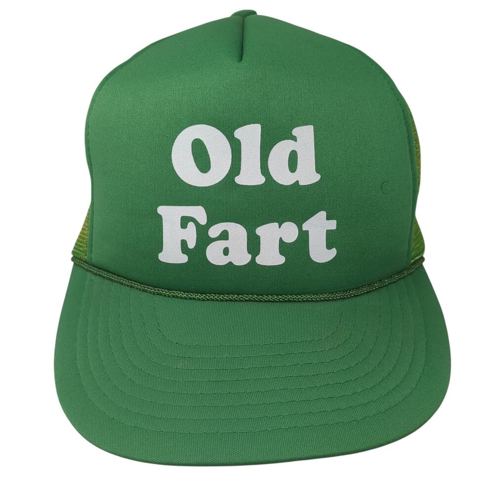 Old Fart Snapback Trucker Hat Green L Adjustable Lightweight Rope Funkap